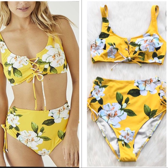 sunny floral bikini cupshe